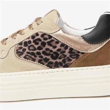 NeroGiardini Platform Lace Multi Trainer - Leopard Combi